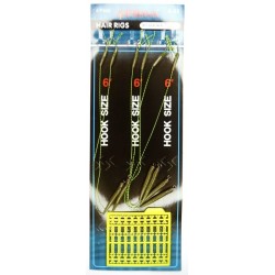 Повідець короповий для монтажів волосяних, Feima A-038, 6шт/уп, перетин 0,18мм, тест 12кг, гачок, №6